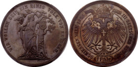 Austria 1 Vereinsthaler 1868 "3rd German Shooting Festival in Vienna" in Copper RRR PCGS SP63