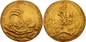 Hungary Gold Religious Medal "St. Georgius Equitum Patronus - In Tempestate Securitas" 19th Century (ND)