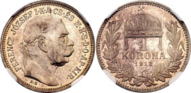 Hungary 1 Korona 1913 KB NGC MS62
