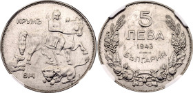 Bulgaria 5 Leva 1943 NGC MS63