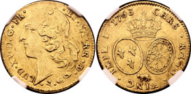 France 2 Louis d'Or 1763 NGC MS62 Top Pop