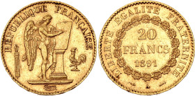 France 20 Francs 1891 A