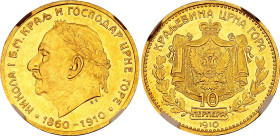 Montenegro 10 Perpera 1910 NGC MS61