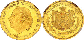 Montenegro 10 Perpera 1910 NGC MS63