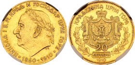 Montenegro 20 Perpera 1910 NGC MS61