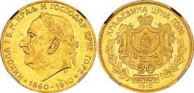 Montenegro 20 Perpera 1910 NGC AU55