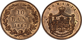 Romania 10 Bani 1867 WATT & CO