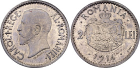 Romania 2 Lei 1914 Pattern PCGS SP65 Top Pop