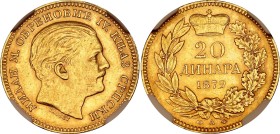 Serbia 20 Dinara 1879 NGC AU58
