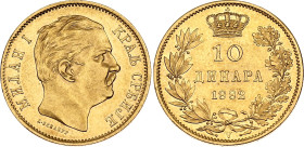 Serbia 10 Dinara 1882 V