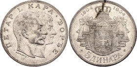 Serbia 5 Dinara 1904