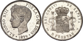 Spain 5 Pesetas 1899 (*1899) SG V