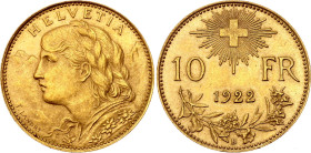 Switzerland 10 Francs 1922 B