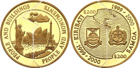 Kiribati & Western Samoa Combined Issue 200 Dollars - 200 Tala 2000 "Millenium - People and Monuments"