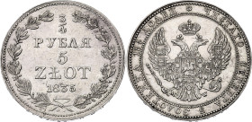 Russia - Poland 3/4 Rouble - 5 Zlotych 1835 MW
