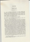 AA.VV. THE NUMISMATIC CHRONICLE. Notes. London, 1990 Brossura, pp. 4, tav. 1