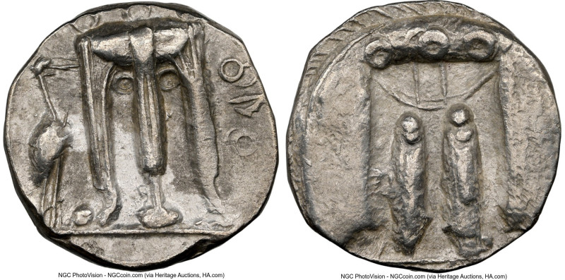BRUTTIUM. Croton. Ca. 480-430 BC. AR stater (19mm, 7.61 gm, 12h). NGC XF 4/5 - 3...