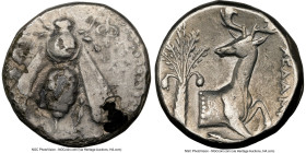IONIA. Ephesus. Ca. 4th century BC. AR tetradrachm (23mm, 12h). NGC Fine, edge chips. Ca. 340-325 BC, Echedamas, magistrate. E-Φ, bee with straight wi...