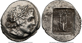 LYCIAN LEAGUE. Masicytes. Ca. 48-20 BC. AR hemidrachm (17mm, 1h). NGC Choice VF. Series 2. Laureate head of Apollo right, bow and quiver over left sho...