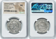 SASANIAN EMPIRE. Khusru II (AD 591-628). AR drachm (31mm, 3h). NGC MS. Bust of Khusru II right, wearing mural crown with frontal crescent, two wings, ...