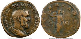 Pupienus (April-July AD 238). AE sestertius (29mm, 17.63 gm, 1h). NGC Choice Fine 4/5 - 3/5. Rome. IMP CAES M CLOD PVPIENVS AVG, laureate, draped, and...