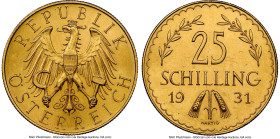 Republic gold Prooflike 25 Schilling 1931 PL63 NGC, Vienna mint, KM2841, Fr-521. HID09801242017 © 2024 Heritage Auctions | All Rights Reserved