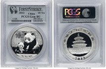 People's Republic 5-Piece Lot of Certified silver Panda 10 Yuan (1 oz) 2012 Gem BU PCGS, KM-2029. First Strike. HID09801242017 © 2024 Heritage Auction...