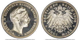 Prussia. Wilhelm II Proof 3 Mark 1908-A PR64 Deep Cameo PCGS, Berlin mint, KM527, J-103. HID09801242017 © 2024 Heritage Auctions | All Rights Reserved...