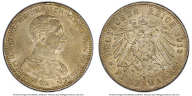 Prussia. Wilhelm II 5 Mark 1913-A MS61 PCGS, Berlin mint, KM536, Dav-791, J-114. HID09801242017 © 2024 Heritage Auctions | All Rights Reserved