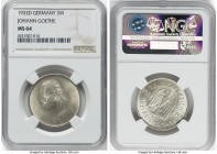 Weimar Republic "Goethe" 3 Mark 1932-D MS64 NGC, Munich mint, KM76, J-350. HID09801242017 © 2024 Heritage Auctions | All Rights Reserved