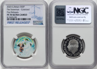 Charles III silver Colorized Proof "The Snowman" 50 Pence 2023 PR70 Ultra Cameo NGC, Mintage: 5,010. First Releases. HID09801242017 © 2024 Heritage Au...