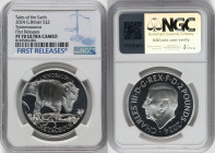 Charles III silver Proof "Tyrannosaurus" 2 Pounds (1 oz) 2024 PR70 Ultra Cameo NGC, Mintage: 2,010. Tales of the Earth series. First Releases. HID0980...