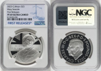 Charles III silver Proof "Mary Seacole" 5 Pounds 2023 PR69 Ultra Cameo NGC, Mintage: 1,510. Edge Inscription: THE ONE WHO NURSED HER SICK. First Relea...