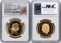 Charles III gold Proof "King Charles II" 100 Pounds (1 oz) 2023 PR70 Ultra Cameo NGC, Mintage: 261. British Monarchs series. First Releases. Accompani...