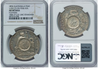 Republic 3-Piece Lot of Certified Assorted Counterstamped Issues 1894 AU Details (Cleaned) NGC, 1) KM224. 1/2 Real counterstamp (UNC Standard) on (hos...