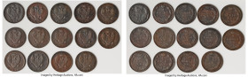 Alexander I 14-Piece Lot of Uncertified Assorted 2 Kopecks ИМ-ПС Izhora mint, KM-C118.4. Sold as is, no returns. HID09801242017 © 2024 Heritage Auctio...