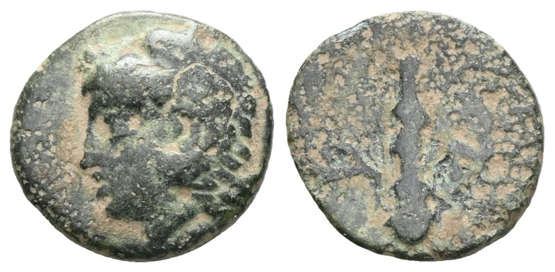 Greek Coins LESBOS. Antissa. Ae (4th-3rd centuries BC). Obv: Head of Heracles le...