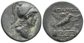 GREEK COINS, Phyrigia, Apamea (struck after 133 BC),2h. Bust of Athena facing left, wearing a crested Corinthian helmet and an aegis. Rev. A Π AME Ω N...