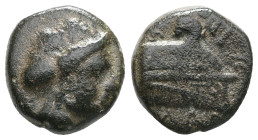 Greek Caria, Knidos, AE, (Bronze) Circa 250-210 BC. Caria, Knidos, AE, (Bronze, 1.13 g 10 mm), Circa 250-210 BC. Obv: Laureate head of Apollo right. R...