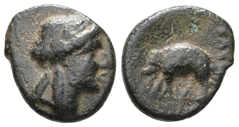 Greek Seleukid Kingdom, Antiochos III Megas, AE,(Bronze), 222-187 BC. Sardes. Se...
