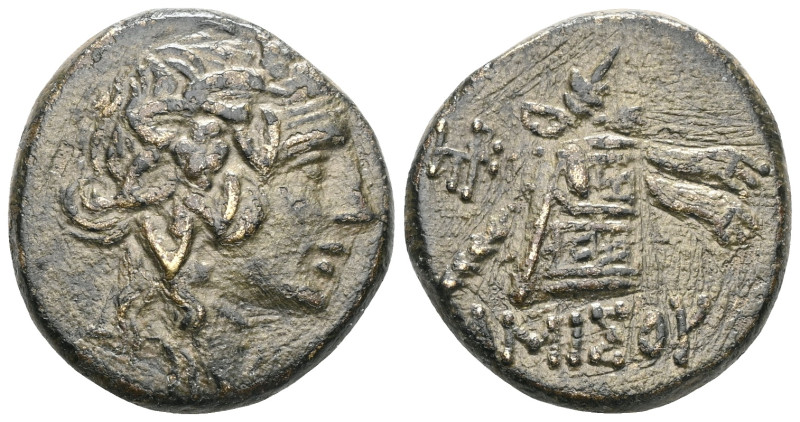 PONTOS, Amisos. temp. Mithradates VI. Circa 85-65 BC. Wreathed head of Mithradat...