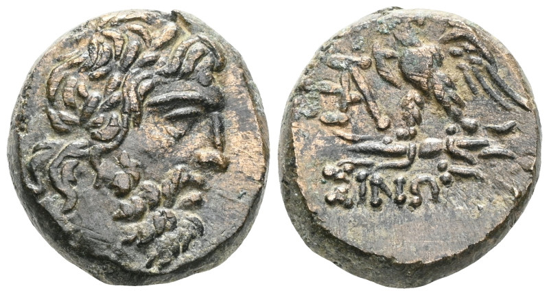 Greek Paphlagonia. Sinope circa 85-65 BC. Bronze Æ Laureate head of Zeus right /...