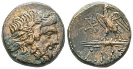 Greek Coins BITHYNIA. Dia. Ae (Circa 95-90 or 80-70 BC). Struck under Mithradates VI Eupator. Obv: Laureate head of Zeus right. Rev: ΔΙΑΣ. Eagle, with...