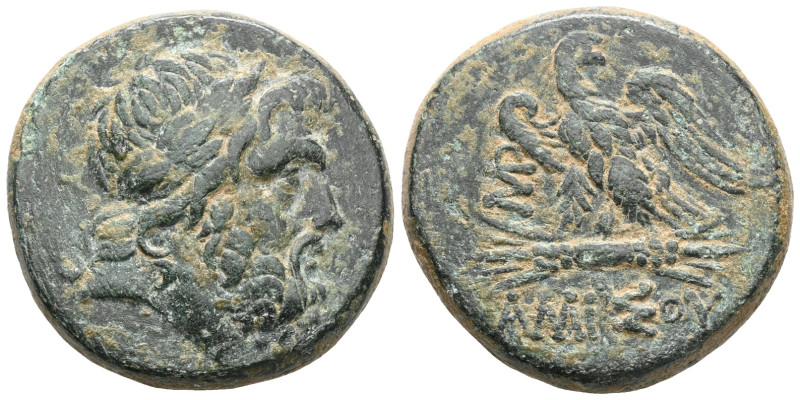 Pontos, Amisos (80-70 BC) AE (Bronze, Pontos, Amisos (80-70 BC) AE Obv: Laureate...
