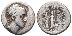 Greek Kings of Cappadocia. Ariarathes X, Eusebes, Philadelphos (42-36 BC) AR Drachm Mazaka/Eusebeia, regnal year E (5) = 38-37 Kings of Cappadocia. Ar...