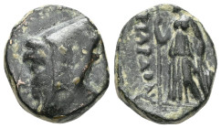 Greek Coins KINGS OF CAPPADOCIA.Ariarathes IV.Circa 220-163 BC.Uncartain Mint.AE Bronze Obverse : Head of Ariarathes IV to left, wearing upright bashl...
