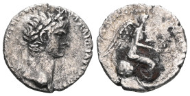 Nero AR Hemidrachm of Caesareia, Cappadocia.Nero AR Hemidrachm of Caesareia, Cappadocia. AD 54-68. Laureate head right / Nike seated left on globe, ho...