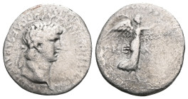 Nero AR Hemidrachm of Caesarea, Cappadocia. AD 58-60. Laureate head right / Victory advancing right, holding wreath and palm frond; ARME-NIAC across f...