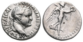 CAPPADOCIA, Caesaraea-Eusebia. Vespasian, 69-79. Hemidrachm (Silver). AYTOKP KAICAP OYЄCΠACIANOC CЄBA Laureate head of Vespasian to right. Rev. Nike a...
