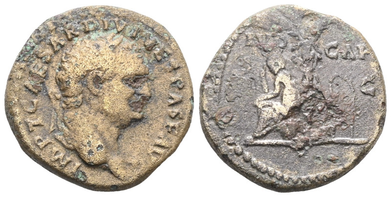 Titus. AD 79-81. Æ Semis . Judaea Capta issue. Uncertain Eastern mint (Thrace?)....